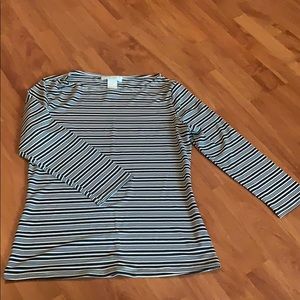 black and white striped, 3quart sleeve top